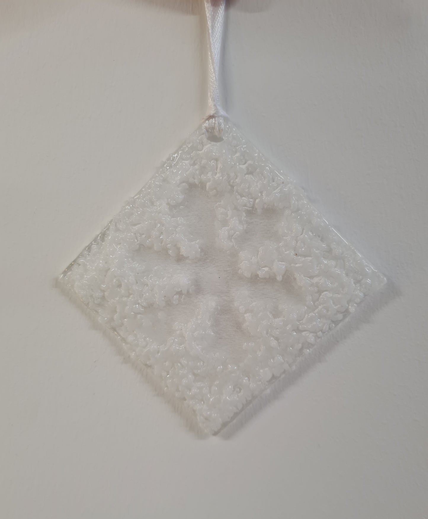 Textured Hanging Ghost Snowflake Ornament