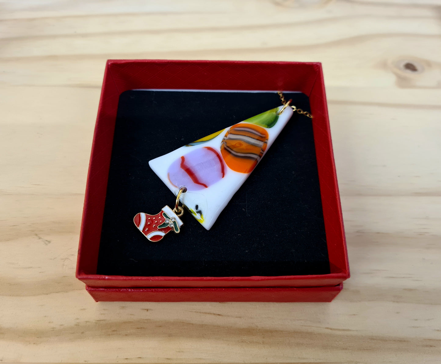 Lux Abstract Hanging Christmas Tree Ornament with Charm