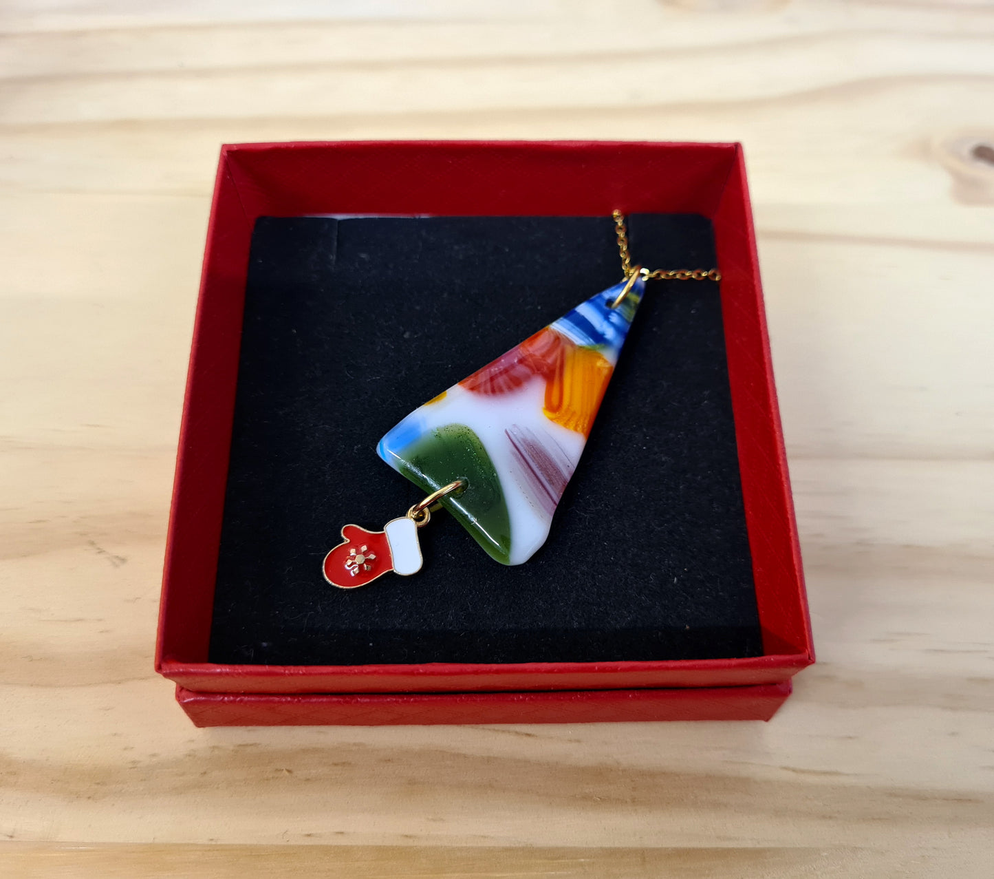 Lux Abstract Hanging Christmas Tree Ornament with Charm