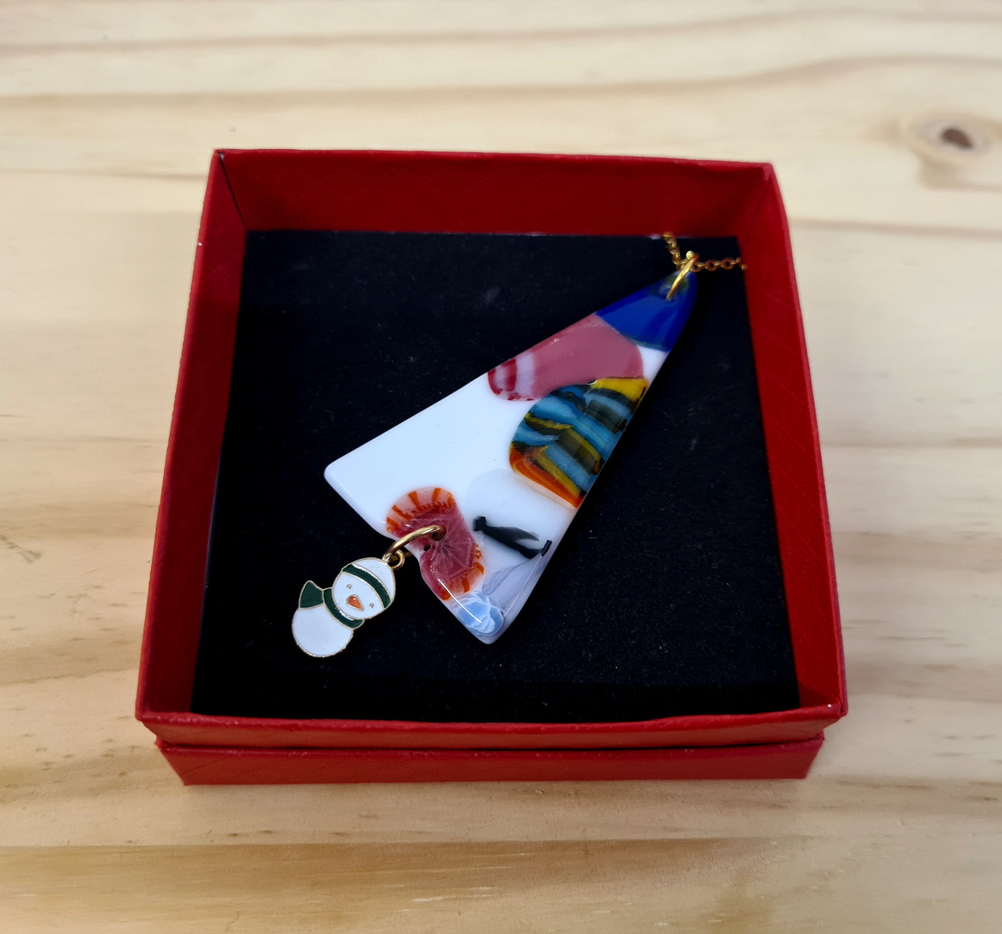 Lux Abstract Hanging Christmas Tree Ornament with Charm