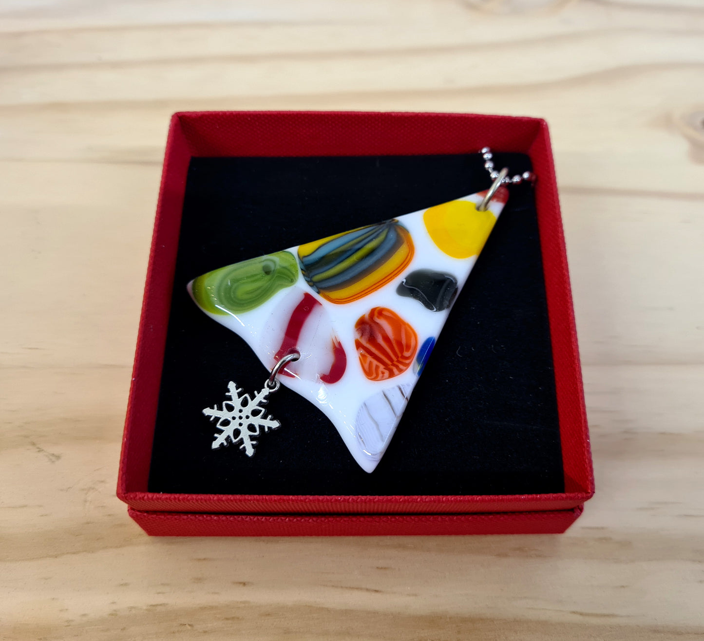 Lux Abstract Hanging Christmas Tree Ornament with Charm