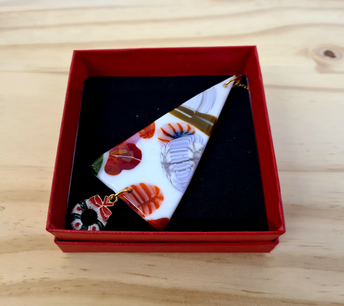 Lux Abstract Hanging Christmas Tree Ornament with Charm