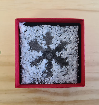 Textured Hanging Ghost Snowflake Ornament