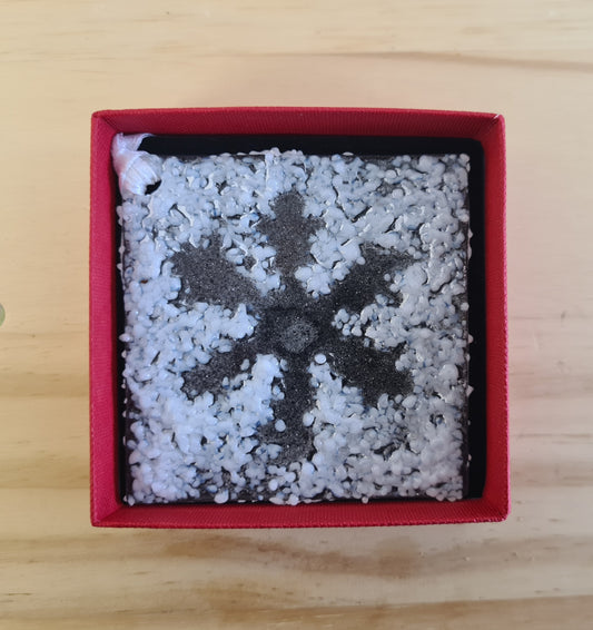 Textured Hanging Ghost Snowflake Ornament