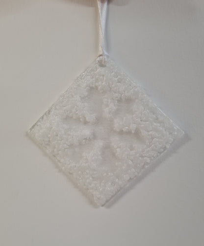 Textured Hanging Ghost Snowflake Ornament