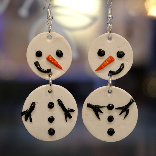 Snowman body earrings