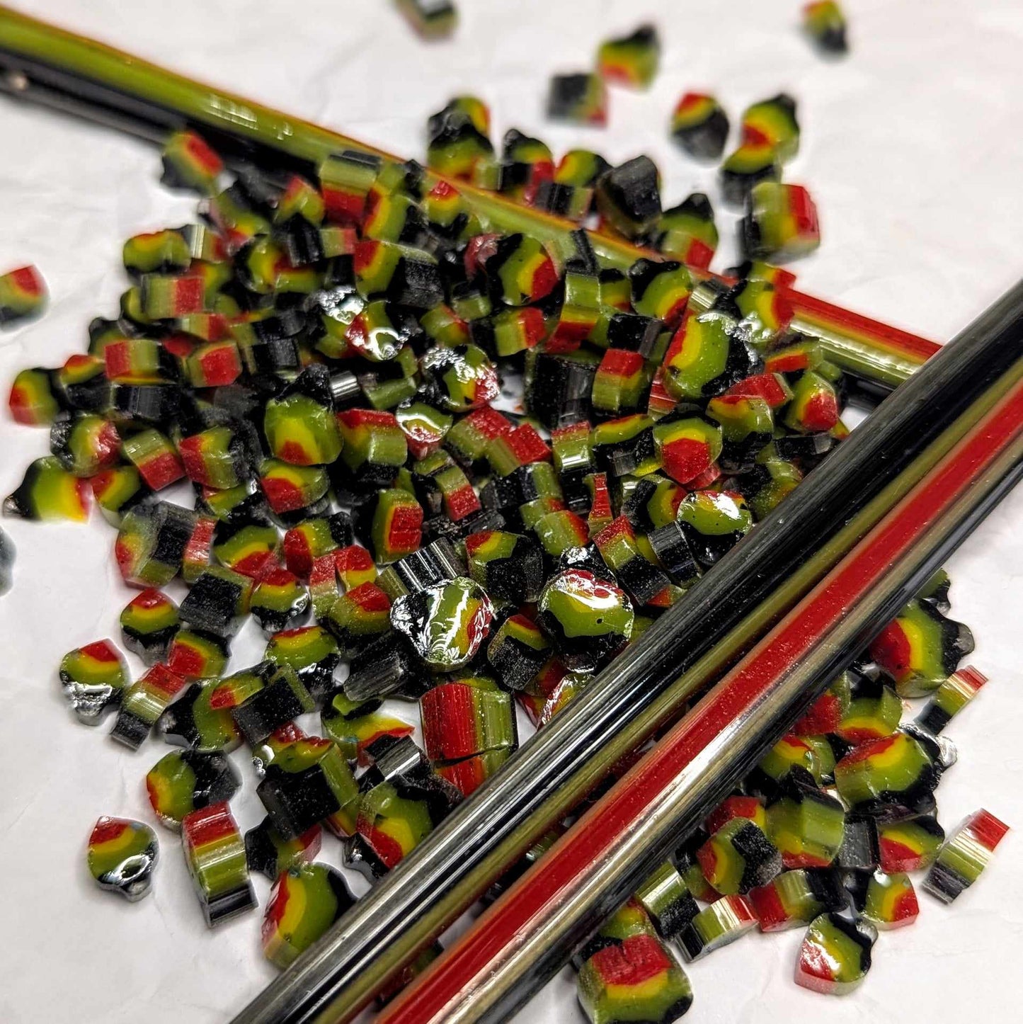 Red and Green Christmas Glass Vitrigraph Baubles